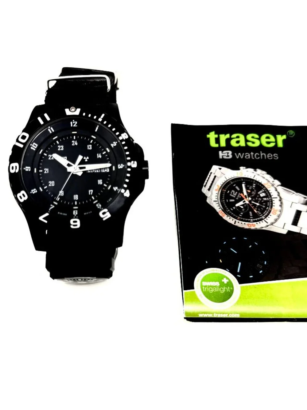 TRASER P6600 Type 6 MIL-G Swiss Military Grade GLow W/Compass Watch 45mm 200M